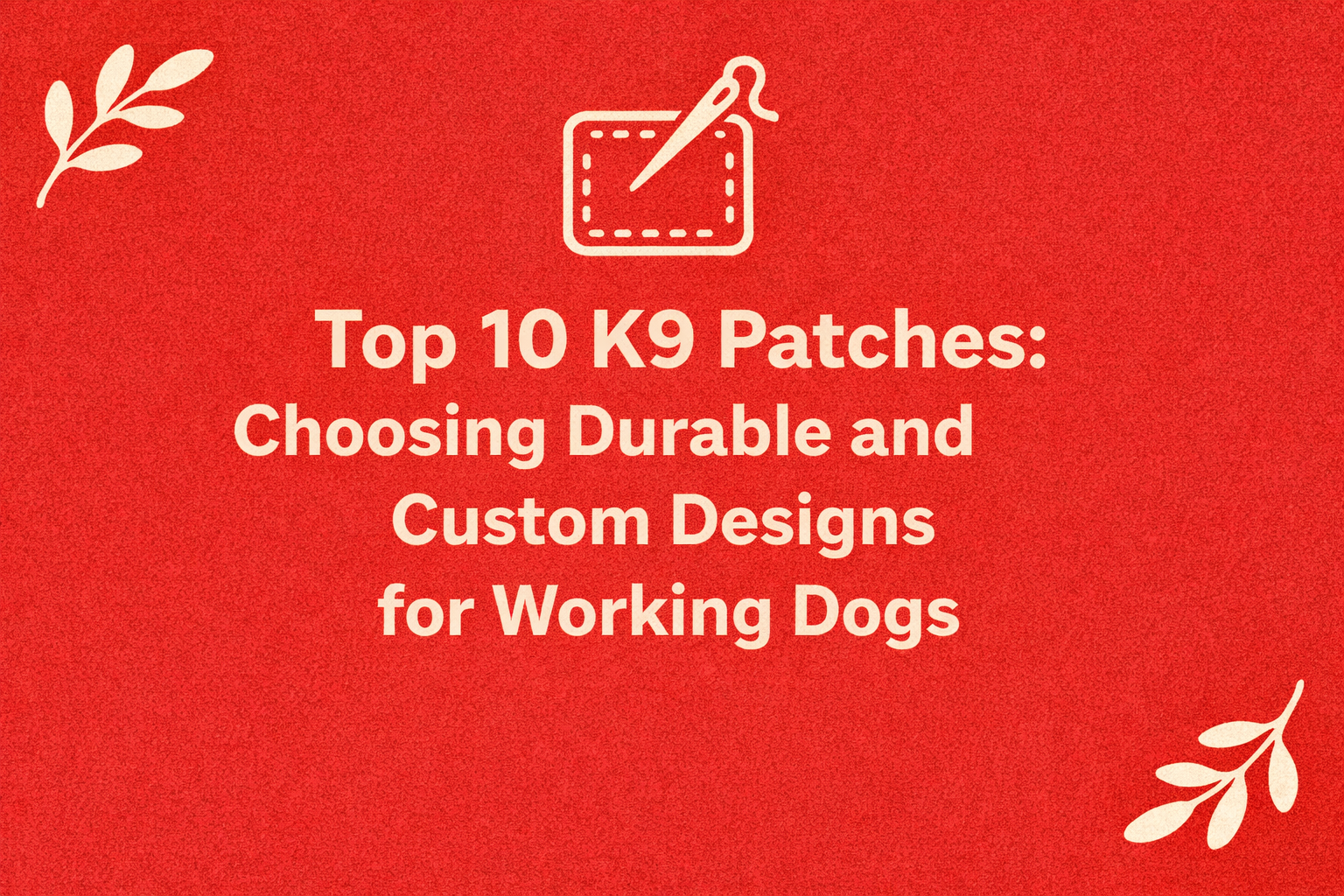 custom K9 patches